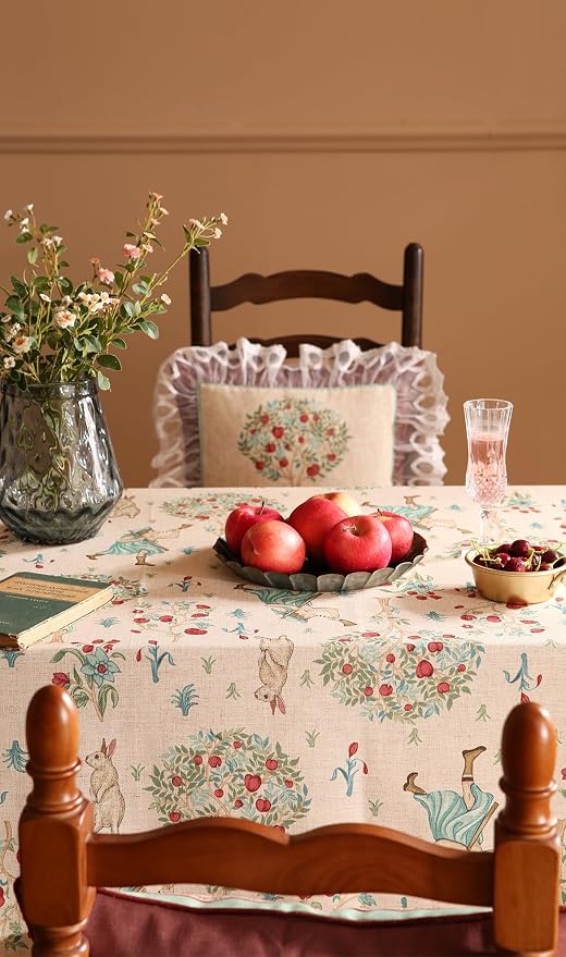 patdrea Designer Vintage Beige Tablecloth - Image 9
