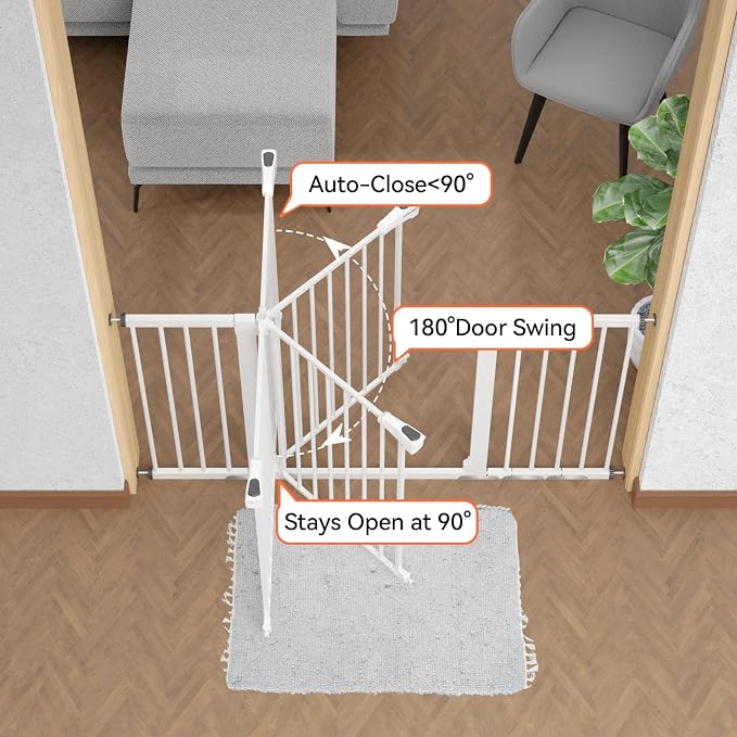 BABELIO 36-57" Extra Wide Baby/Chlid Gate, Auto Close Dog/Pet Barrier - Image 5