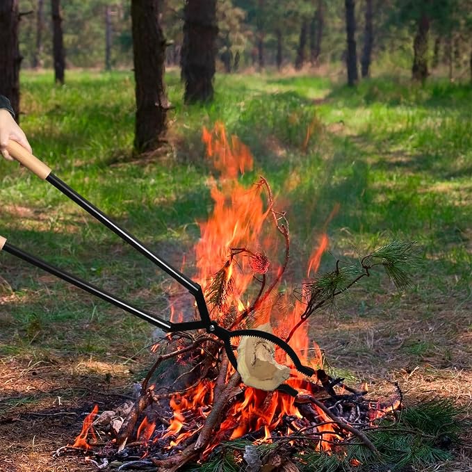 Heavy Duty Firewood Tongs – 42" Large Fireplace Tongs Log Grabber - Image 9