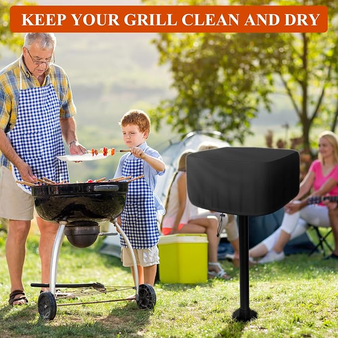 Grill Cover for Park Style Grill, Rectangular Table Top BBQ Grill Cover - Image 7