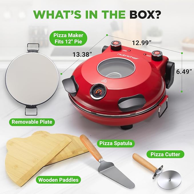 NutriChef Electric Pizza Oven | 1200W Countertop Pizza Maker - Image 7