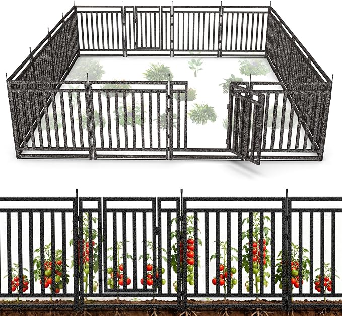 Garden Fence 32in x 36ft, 14 Panels + 2 Gates, Durable Outdoor Yard Barrier by Petorldog