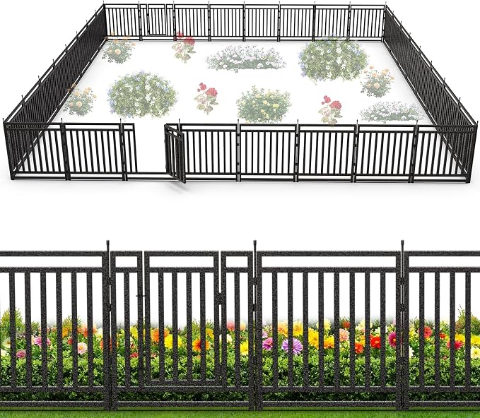 Garden Fence 40in x 72ft, 28 Panels + 4 Gates, Durable Outdoor Yard Barrier by Petorldog