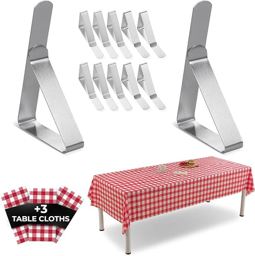 12 Pack Tablecloth Clips with 3 Tablecloths by Clipra