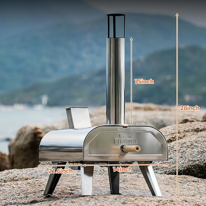 BIG HORN OUTDOORS 12" Dual Fuel Pizza Oven – Electric & Wood Pellet, Indoor & - Image 6
