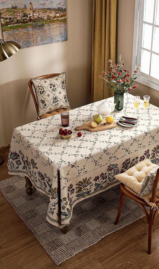 patdrea Designer Vintage French Square Tablecloth, Fall Country Breathable - Image 7