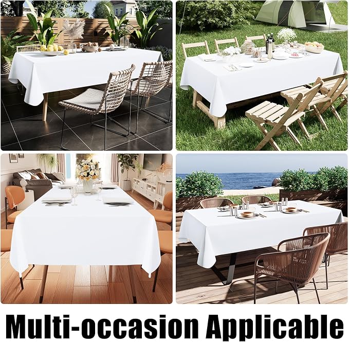 Smiry Rectangle Table Cloth 60x120 Inch, Waterproof Wipeable Vinyl Tablecloths - Image 6