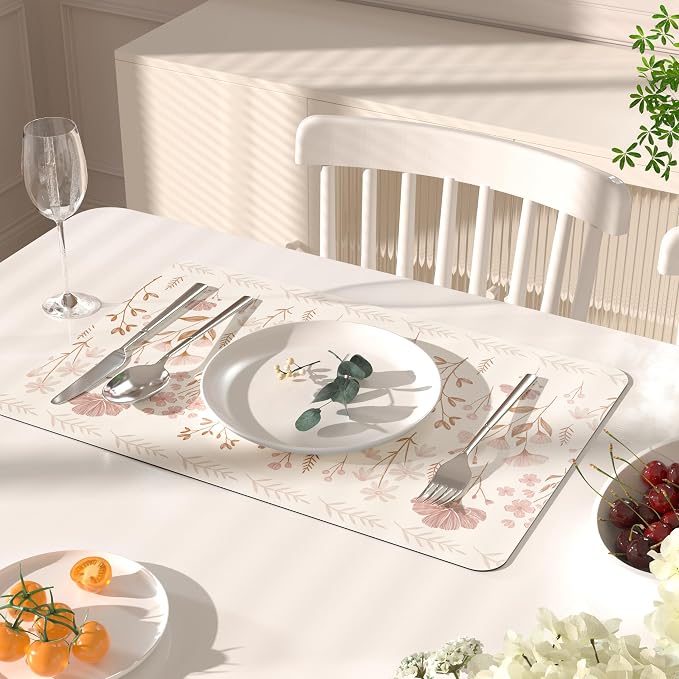 QIYI Placemats Set of 6, 12x18 Inch Faux Leather Place Mats - Image 6