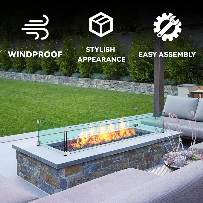 Skyflame Fire Pit Tempered Glass Wind Guard - Image 6