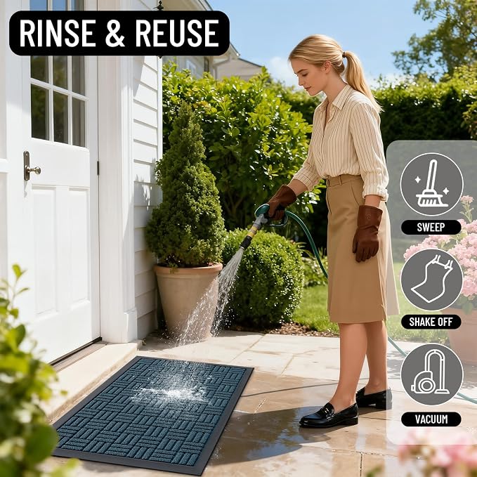 OLANLY Front Door Mat Outside Entrance 47x23, Heavy Duty Sturdy Natural Rubber - Image 8