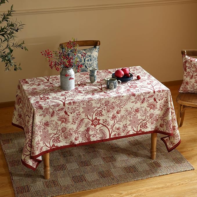 ISAENNE Designer French Linen Tablecloth Rectangular, Durable Home Decor - Image 4