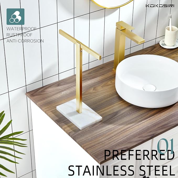 KOKOSIRI Hand Towel Holder Stand Towel Rack - Image 4