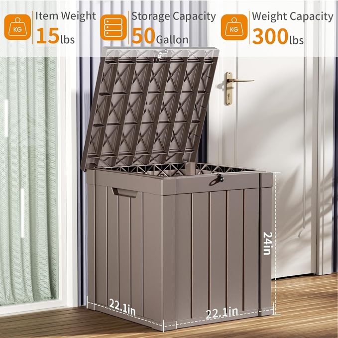 50 Gallon Outdoor Storage Box – Resin Deck Box - Image 7