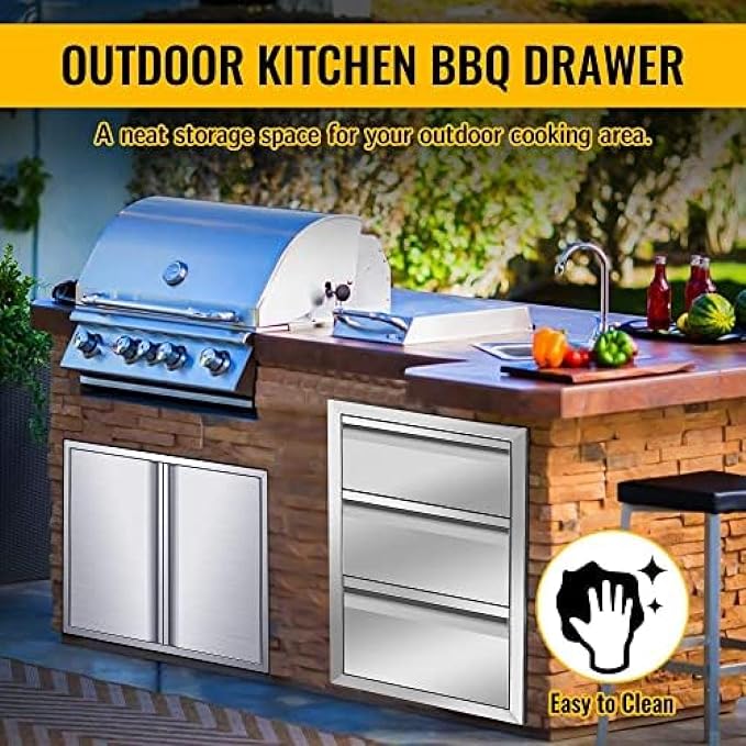 Outdoor Kitchen Drawers, Box Frame Style Flush Mount BBQ Drawer w/Stainless - Image 7