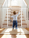 BABELIO 36" Tall Baby Gate, PressGuard P7, 29-48" Auto Close Pressure Mounted by BABELIO