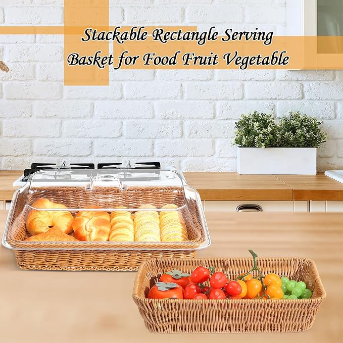 2 Set Wicker Bread Basket for Serving - Image 5