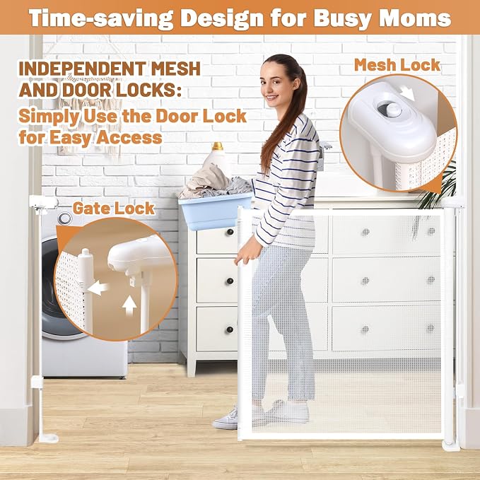 42" Extra Tall Retractable Baby Gates Dog Gate - Image 4