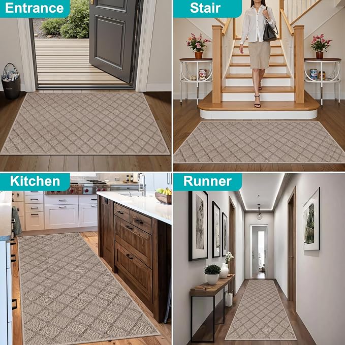 Azadx 3'x4' Front Entryway Door Mat Non Slip Indoor Door mats Washable Entry - Image 9