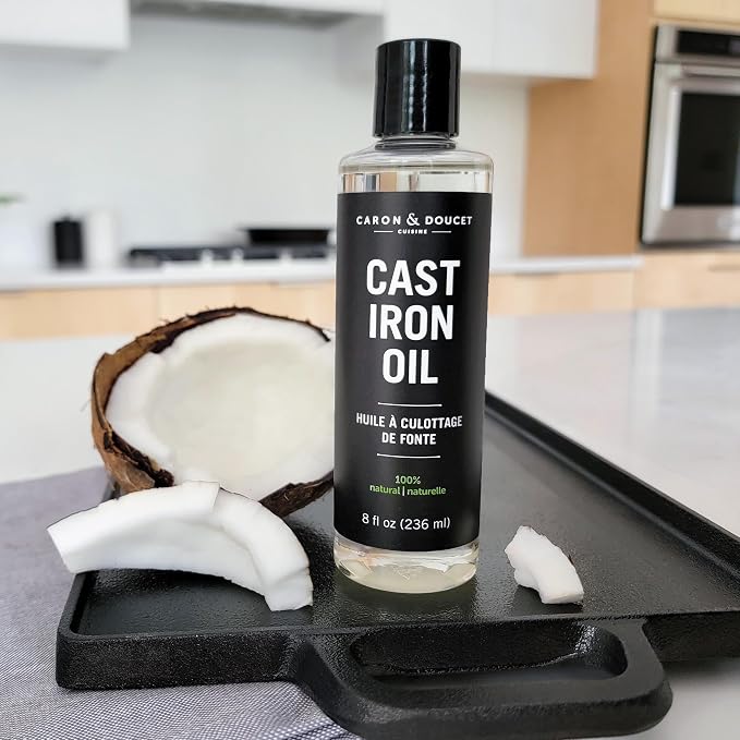 CARON & DOUCET - Cast Iron Cleaning & Conditioning Set: Seasoning Oil & - Image 4