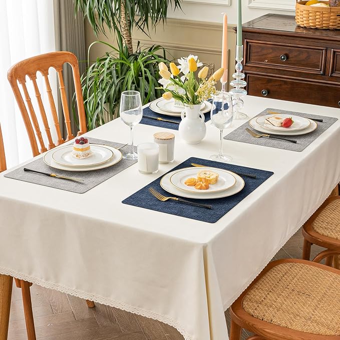 Romanstile Reversible Vinyl Placemats Set of 6, Faux Leather 100% Waterproof - Image 7