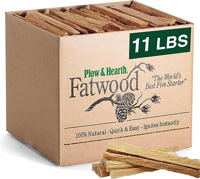 Plow & Hearth 11 LBS Fatwood Fire Starter Sticks Organic Kindling, Easy by PlowHearth