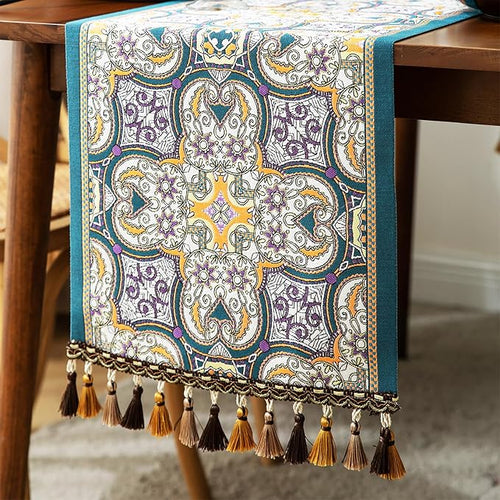 13×72 Inch Table Runner, Retro-Luxury Tassels Series - Image 2