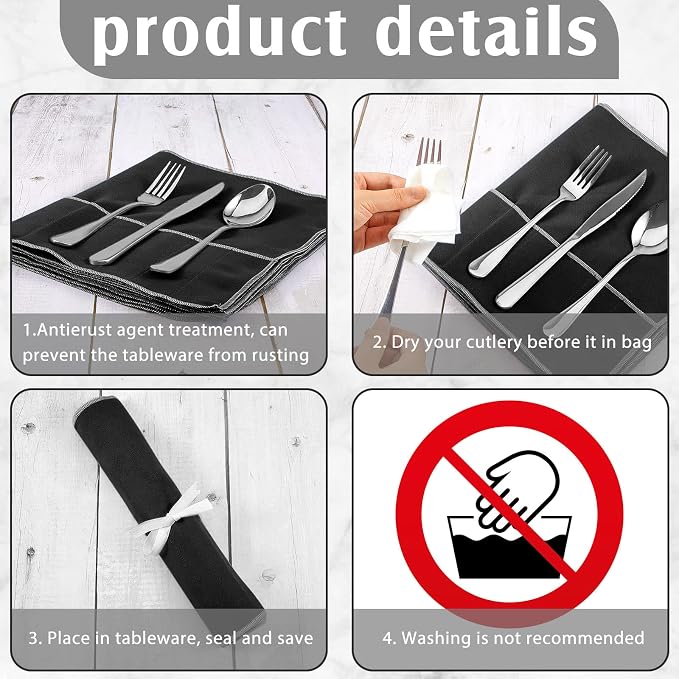 Hillban 6 Pcs Anti Tarnish Silver Storage Bags Silver Storage Cloth Felt - Image 3
