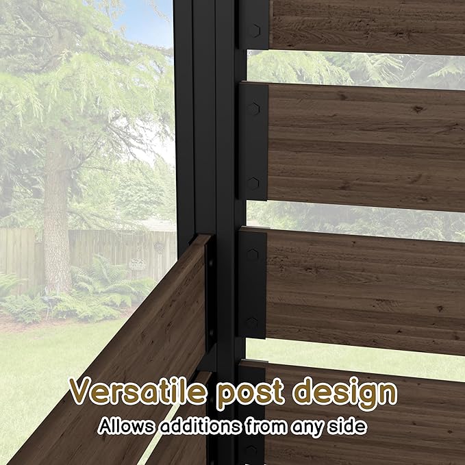 MUPATER 49” H×78” W Outdoor Privacy Screen Fence, No Dig Wooden Privacy Fence - Image 7