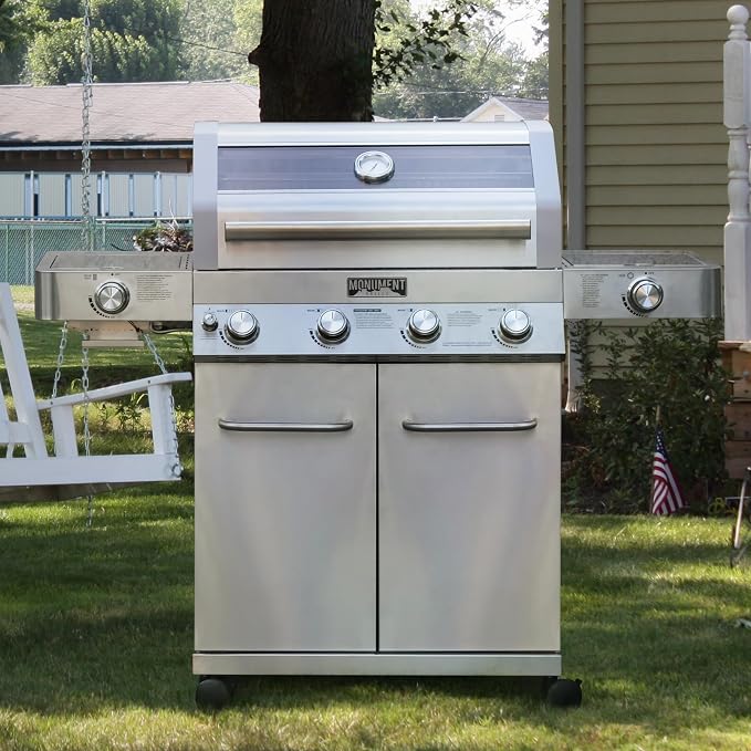 Monument Grills Larger 4-Burner Propane Gas Grills Stainless Steel Cabinet Style - Image 7