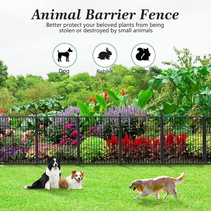 Garden Fence with Gate Metal Fencing Outdoor - Image 5