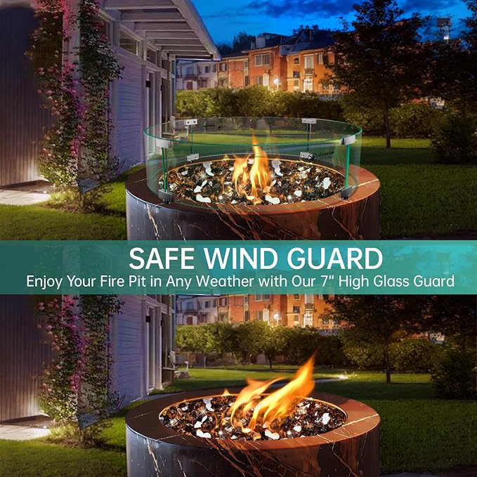 33" x 33" x 7" Round Fire Pit Wind Guard - Image 3