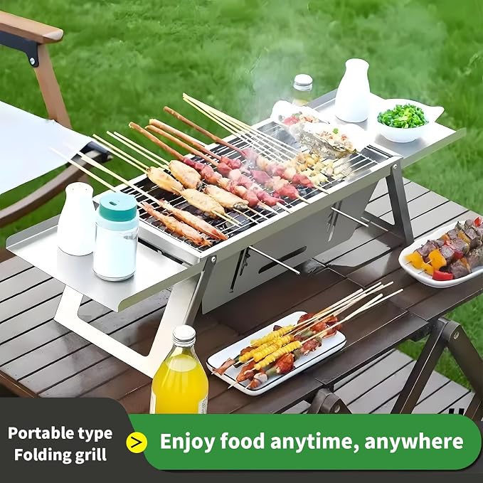 Stainless Steel Grill for Home Indoor Outdoor Camping Charcoal Convenient - Image 4