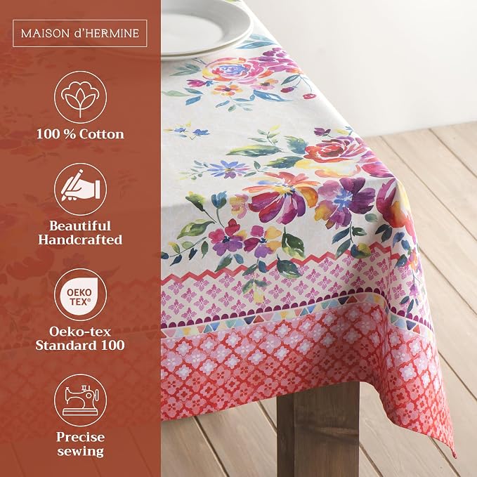 Maison d' Hermine Table Cloth Rectangle Table 100% Cotton 60 x 90 Inches - Image 2