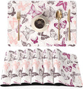 QIYI Placemats Set of 6, 12x18 Inch Faux Leather Place Mats by QIYI