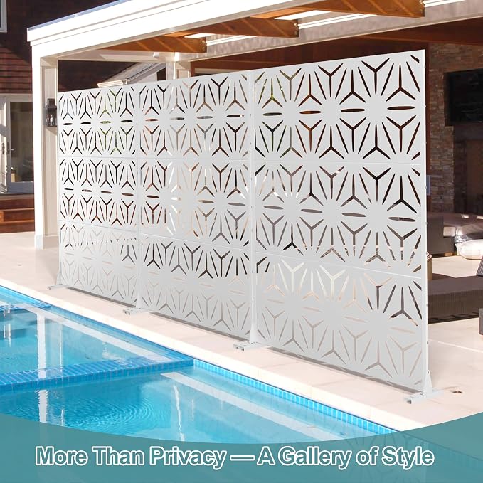 Metal Privacy Screen Outdoor Freestanding Privacy Wall Panels and Decorative - Image 6
