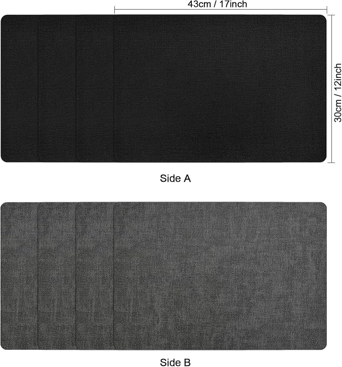 Myir JUN Dual Sided Faux Leather Place Mats Set of 4, Indoor & Outdoor Placemats - Image 6