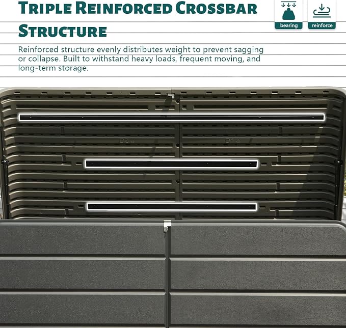 Domi 200 Gallon Outdoor Storage Box – Waterproof, UV-Resistant Deck Box - Image 3