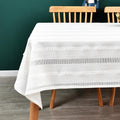 White Cotton Table Cloth for Rectangle Table Heavy Duty Farmhouse Vintage by Yofori
