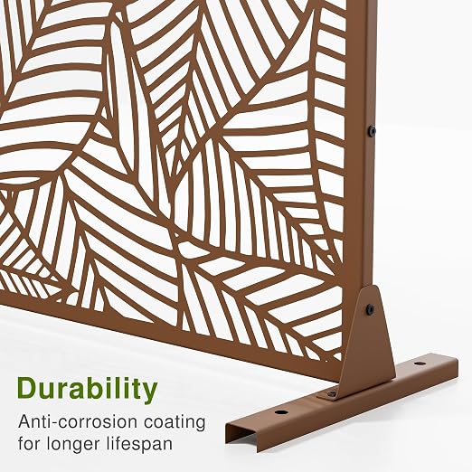 Casaphoria 72" H x 47" W Metal Outdoor Privacy Screen, Freestanding Decorative - Image 6