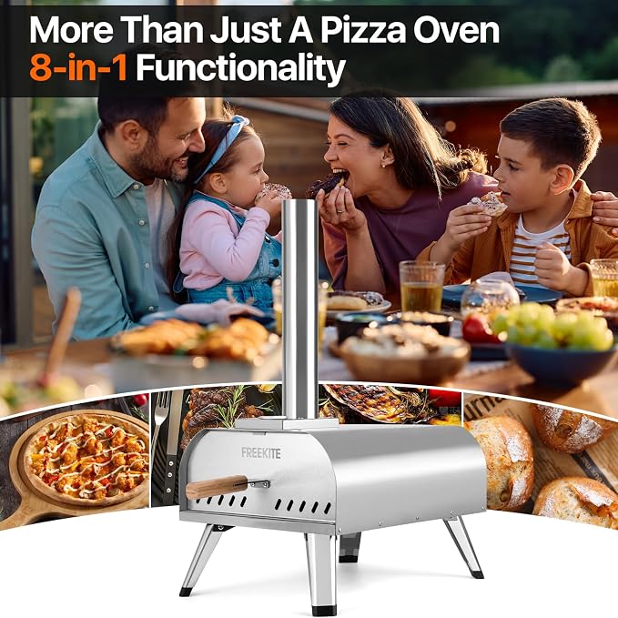 Pizza Oven 13 Inch Outdoor Wood Fired Portable Stainless Steel Pizza Oven - Image 6