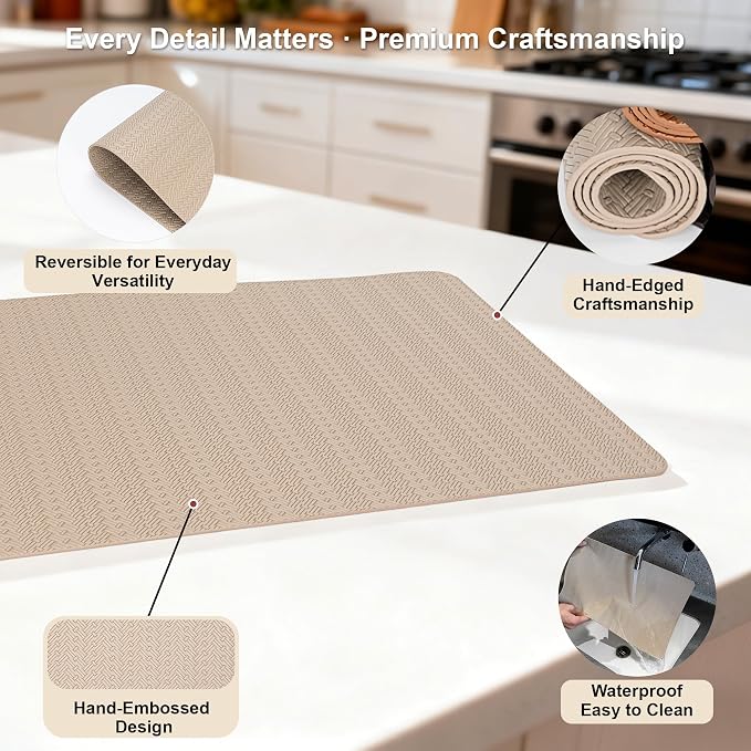 Faux Leather Placemats Set of 4 – 17x12 Inch Vinyl Table Mats, Heat Resistant - Image 4