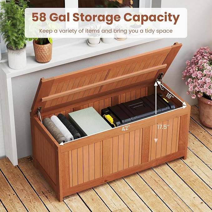 HAPPYGRILL Outdoor Wood Deck Box - Image 7
