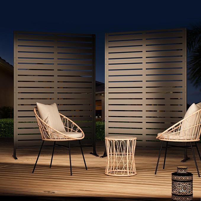 Modern Shade Metal Privacy Screen Outdoor 72" H x 48" W, Stable & Durable - Image 2