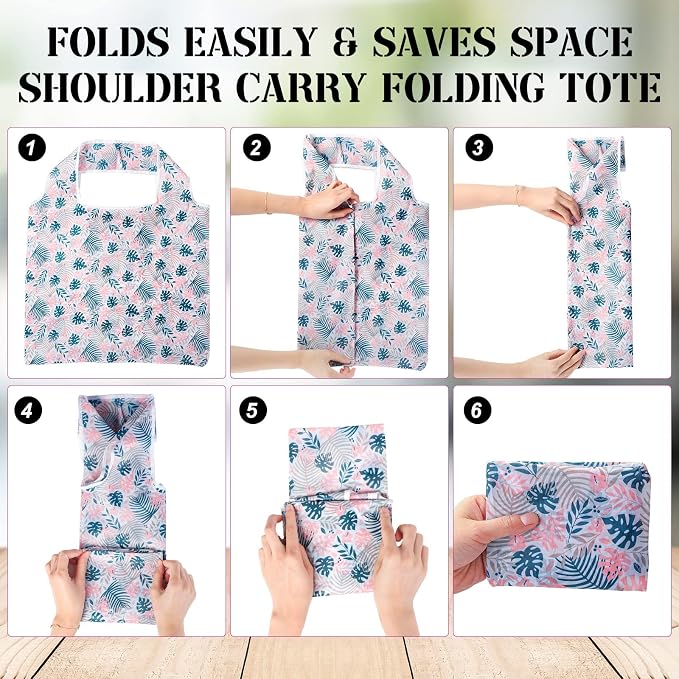 Eccliy 24 Pieces Reusable Grocery Bags Polyester Shopping Bags - Image 2