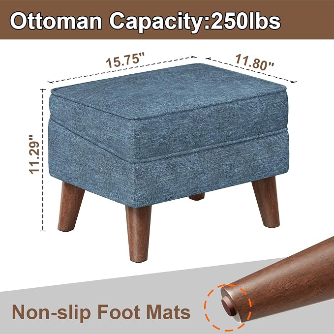 Small Footstool Ottoman with Storage, Ottoman Foot Rest, Modern Foot Stool with - Image 2