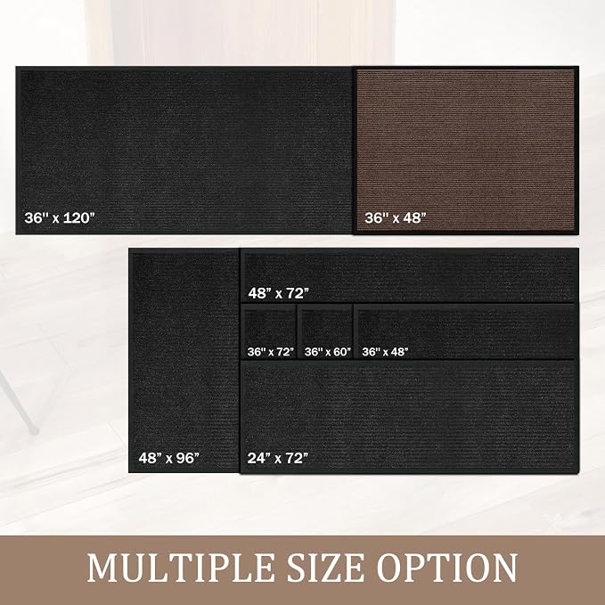 3' X 10' Commercial Grade Hallway Runner Rug, Industrial Rug Heavy Duty Brush - Image 2