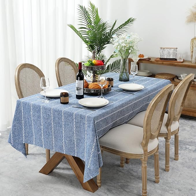Chassic 54 x 72 inches Farmhouse Style Linen tablecloths, Wrinkle Resistant by Chassic