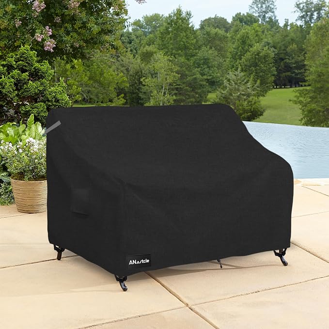 3-Seater Patio Sofa Cover, 85W x 37D x 35H Inches Outdoor Couch Cover, 100% - Image 4