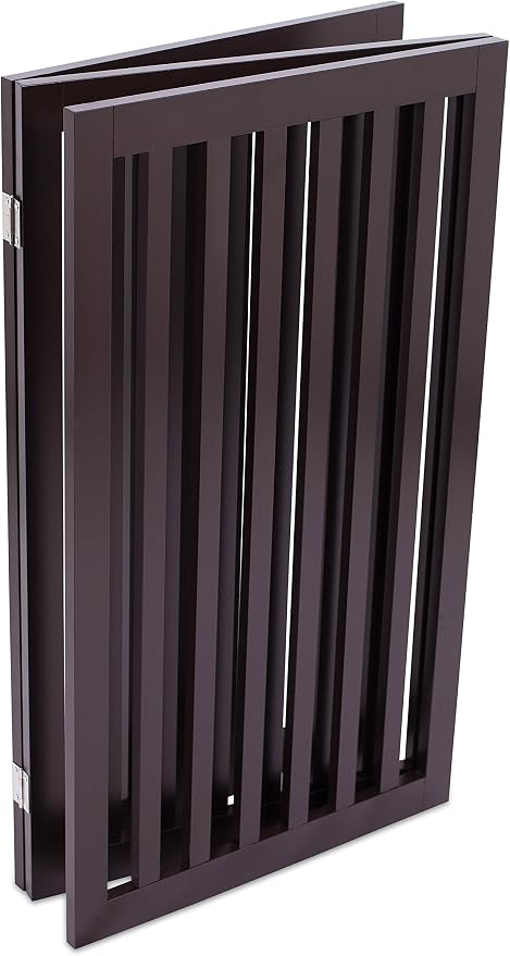INTERNET'S BEST Dog Gate Indoor Freestanding Pet Barrier, Folding Wood Dog Fence - Image 9