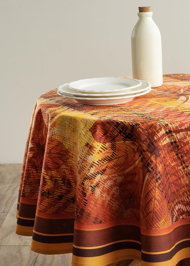 Maison d' Hermine Table Cloth Round Table 100% Cotton 63 Inches Fall Tablecloth - Image 8